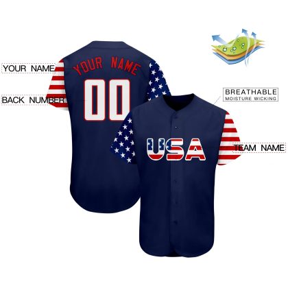 Custom Brand American Flag Authentic Baseball Jersey CS-1040-24 (1)