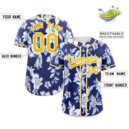 Custom Wears Graffiti Pattern Authentic Flower Baseball Jersey CS-1054-24