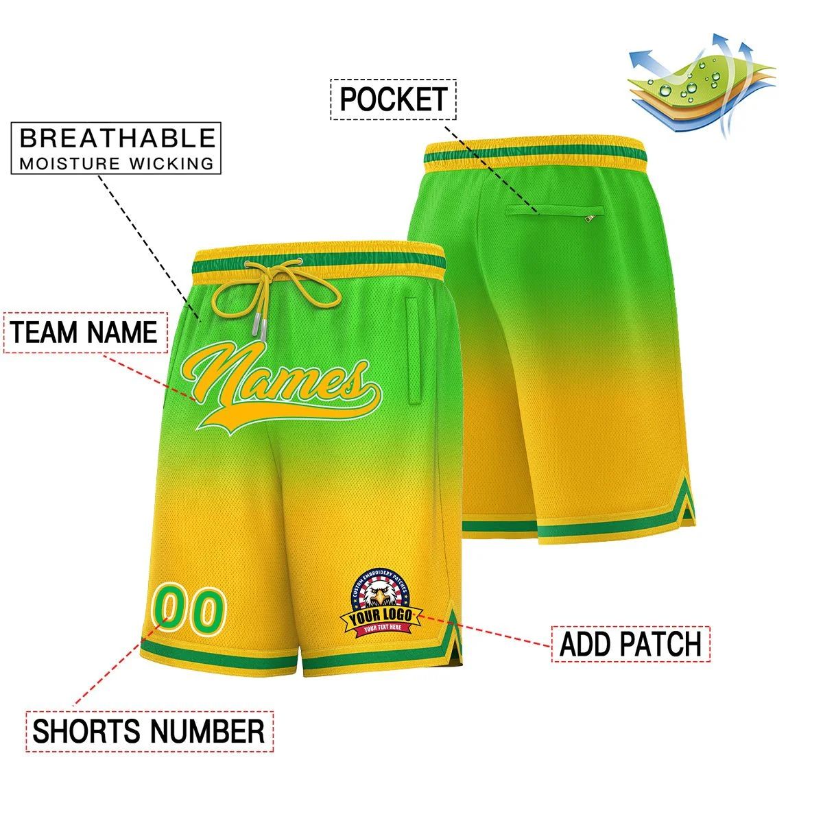 OEM Custom Logo Polyester Basketball Shorts CS-1088-24
